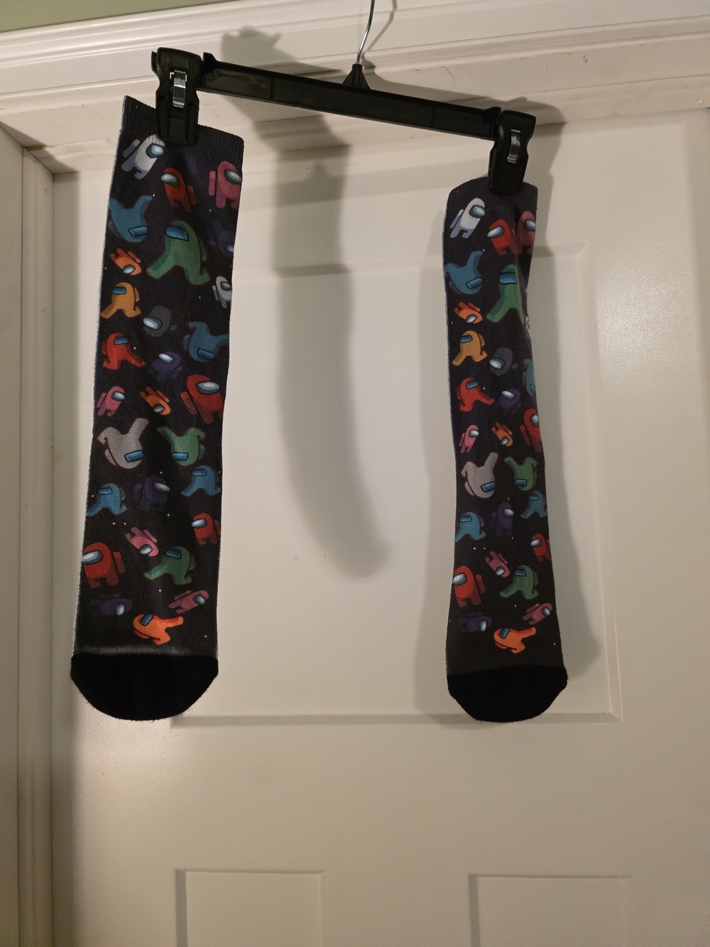 Kid's Black Crew Socks with Multicolor IMPOSTER Character Print